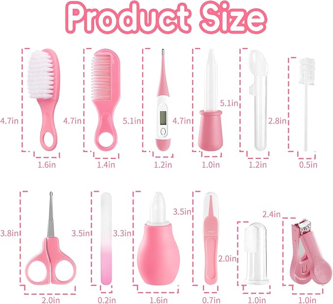 Baby Healthcare and Grooming Kit for Boys Girls Safety Newborn Nursery Essentials Health Care Set Gift for First-time Parents Nasal Aspirator