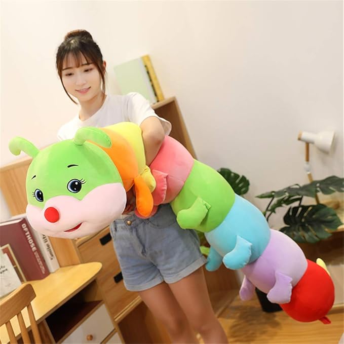 Multicolor Caterpillar Stuffed Animal Big Hugging Pillow Cute Plush Soft Pillow Doll,Giant Plush Toy (27.5inch/70cm)