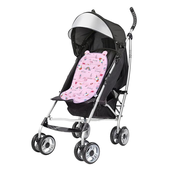 Miracle Baby Car Seat Insert Universal Breathable Baby Stroller Cushion Reversible 3D Air Mesh Cotton Stroller Mat for CarSeat, Buggy, Carrycot, High Chair (Rainbow)