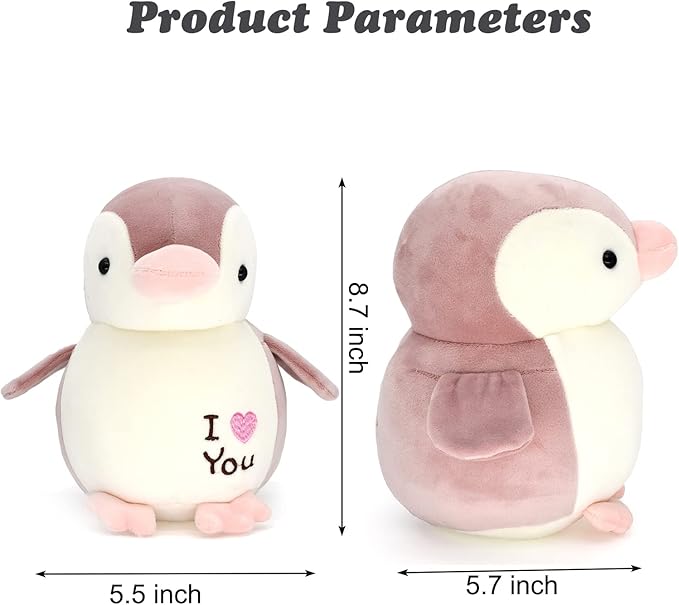 HWD 8.7" Soft Stuffed Penguin Dolls, Stuffed Animals Toys