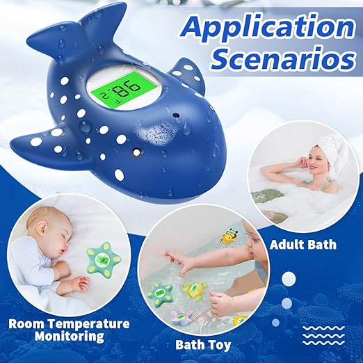 Baby Bath Thermometer, Instant Read Water Thermometer Safety with 3 Color Backlit and Temperature Warning