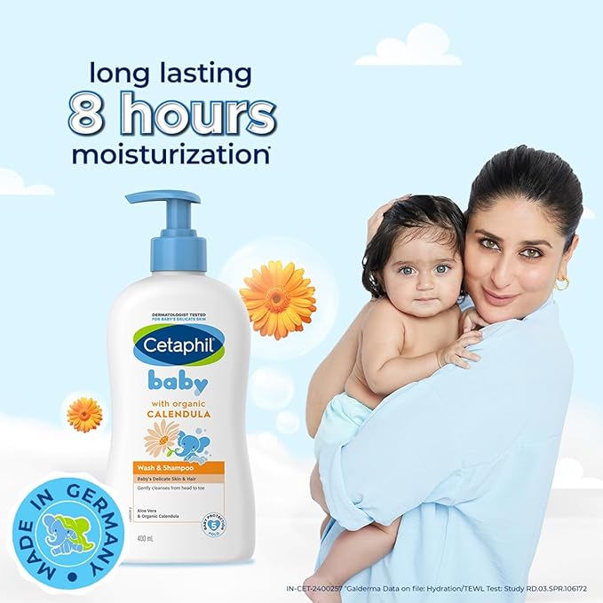 Cetaphil Baby Wash & Shampoo ,Tear Free, Paraben, Colorant and Mineral Oil Free, 13.5 Fl. Oz (Packaging May Vary)