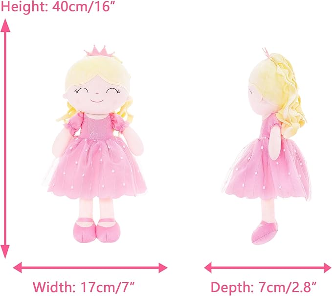 Gloveleya Dolls Princess Girls Toy First Baby Girl Gifts Soft 16"