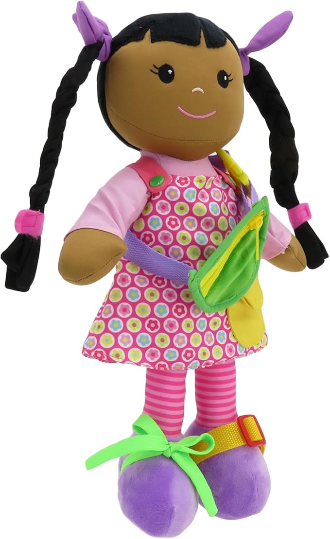 linzy Toys 16" Dark Skin Educational Doll/Adorable Plush Doll Comes