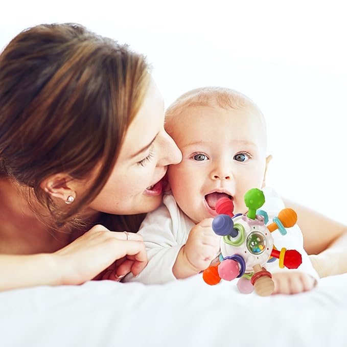 TOHIBEE Baby Montessori Sensory Toys for 0-6 6-12 Months, Food Grade Teething Toys for Babies 0 3 6 9 12 18 Months 1 2