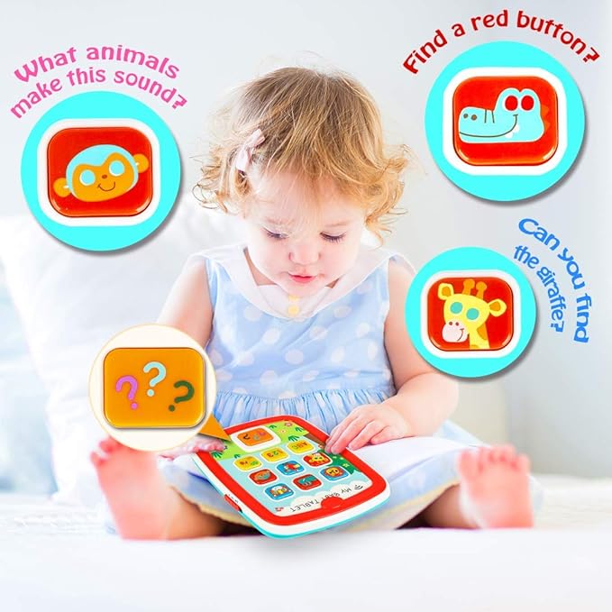 HISTOYE Baby Tablets Toys for 1 Year Old Boys Girls 1-2 Educational 12-18 Month 1 2 3 Year 123 Sounds