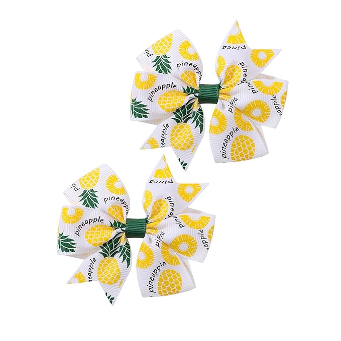 Baby Girls Pineapple Bow Headband Pineapple Hair Clips Pin Pineapple BBG43 (Bow-B0)