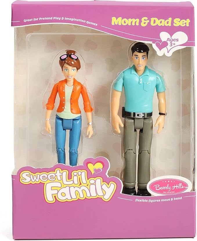 Beverly Hills Doll Collection TM Sweet Li'l Family Dollhouse People 2 Action