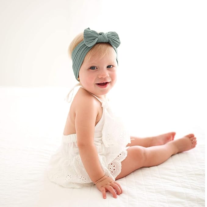 Niceye Pack of 10, Baby Girls Headbands with Bows Handmade