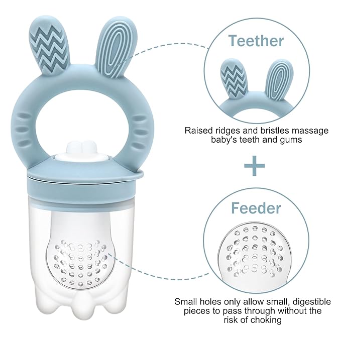 Baby Food Fruit Feeder & Mini Freezer Nibble Tray, Breastmilk Popsicle Molds for Baby Cooling Relief