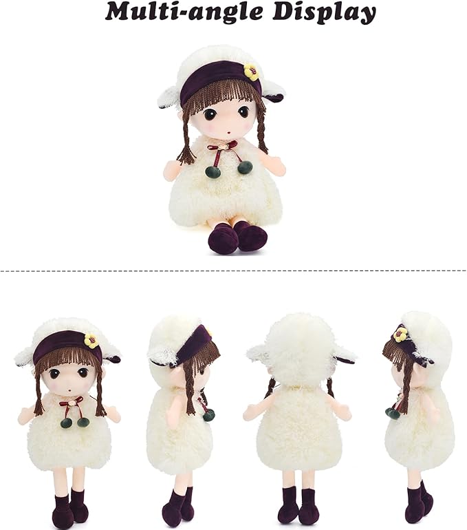 HWD Kawaii 17 inch Stuffed Plush Girl Toy Doll Good (White_1)