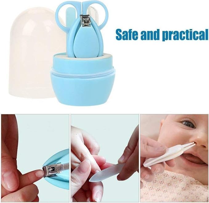 LALEY Baby Grooming Nail Cutter Kit for new born with Scissors/Baby Nail Clipper Safety Cutter & Manicure Pedicure Care Kit for infant and toddler (Blue)