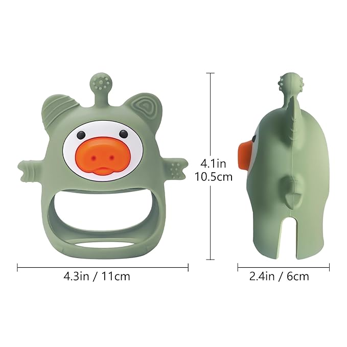 2 Packs Teething Toys for Babies 0-6 Months,Never Drop Baby Teething Toys