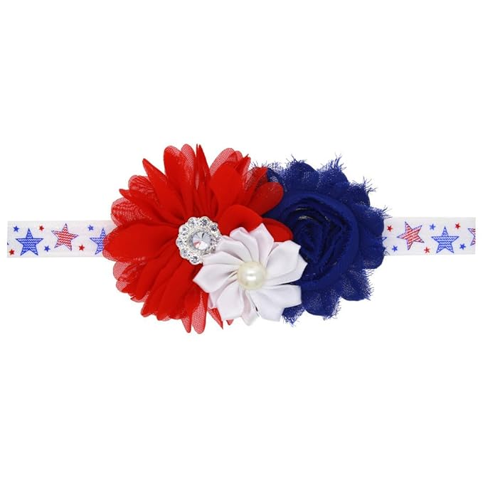 BBTDIN Patriotic Flower Baby Headband 4th of July Flower Hair JHN45 (A3)