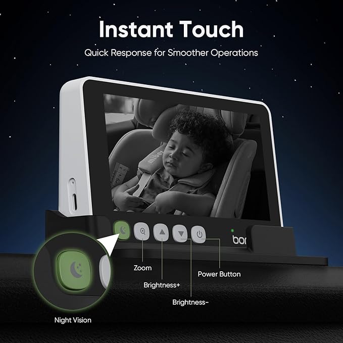 bonoch 5" 1440P Baby Car Camera - 360 Degree Rotating Wide View Backseat Mirror, USB Powered with Charger, Easy Setup Baby Rear Facing Car Seat Camera, Night Vision