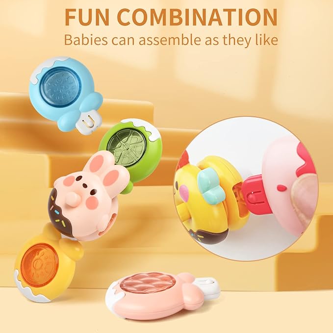 High Chair Baby Toys 12-18 Months, Suction Cup Spinner Toy for Baby Rattle 1-3, Birthday 1 2