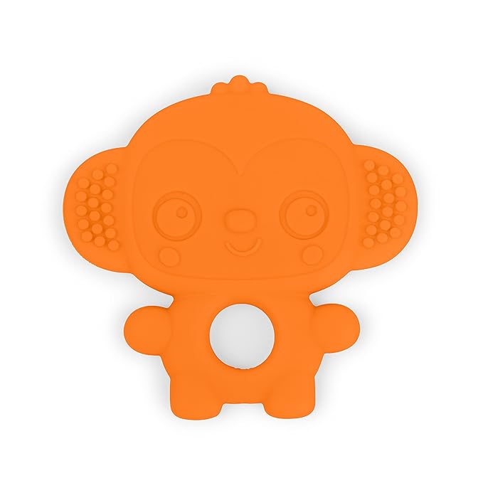 Bright Starts Gummy Buddies 3-Pack Textured Teethers - BPA-Free Elephant, Lion 3 Months