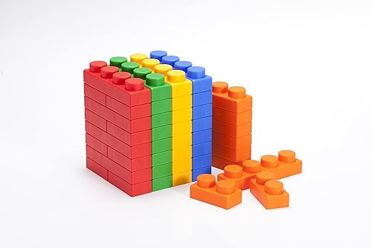 UNiPLAY Basic Soft Building Blocks — Cognitive Development Toy, Educational Blocks, Interactive Sensory Chew Toy for Ages 3 Months and Up (60-Piece Set)