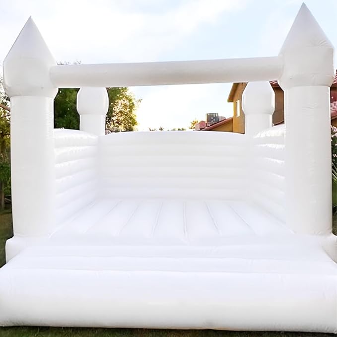 OZIS White Bounce House Castle for Kids, 13x12x10FT PVC Inflatable White Bounce House with Blower