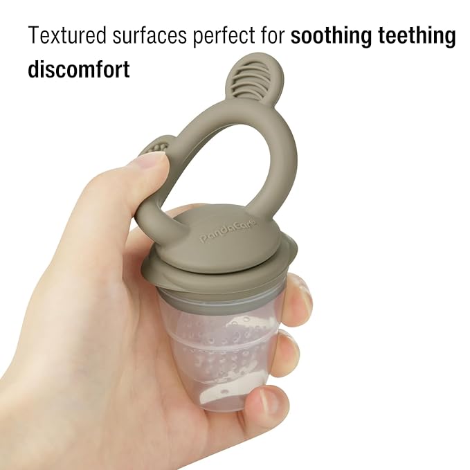 PandaEar 3 Pack Baby Fruit & Food Feeder Pacifier, Silicone Feeder Pacifier with 3 Sizes Pouches for Babies Toddlers Infants Kids