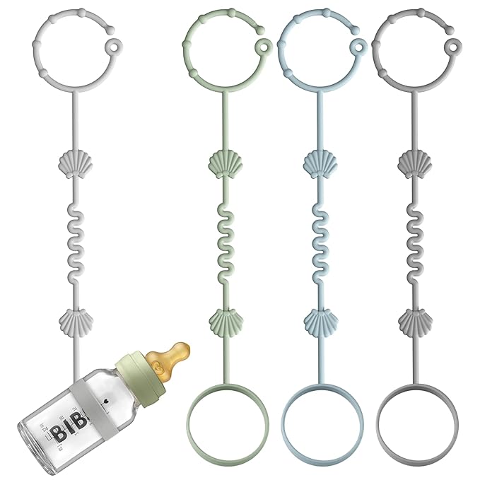 Toy Safety Straps for Baby, Pack of 4 Adjustable Stretchable Sippy Cup Straps 3)