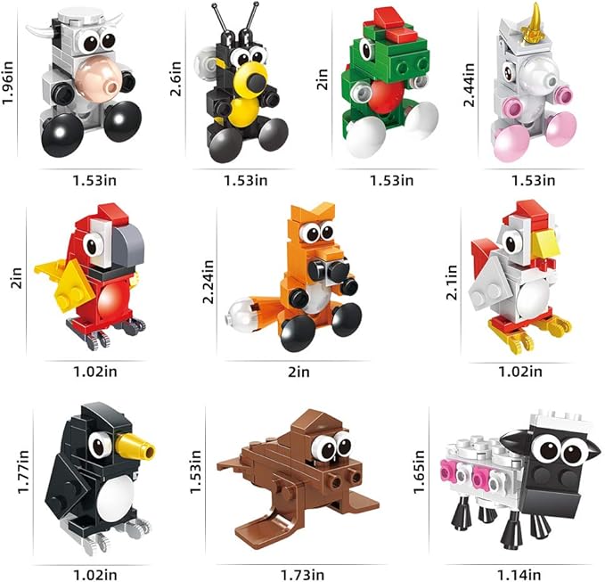 HomeMall Building Blocks Animals 10 in 1 STEM Building Bricks, Animals Toys Learning Set (10 PCS