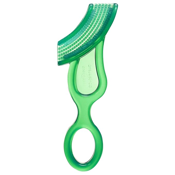 Brilliant Oral Care Baby?Ös First Toothbrush, Smooth Silicone Bristles Gently Clean Tender Teeth and Gums 4+ Months, 1 Pack