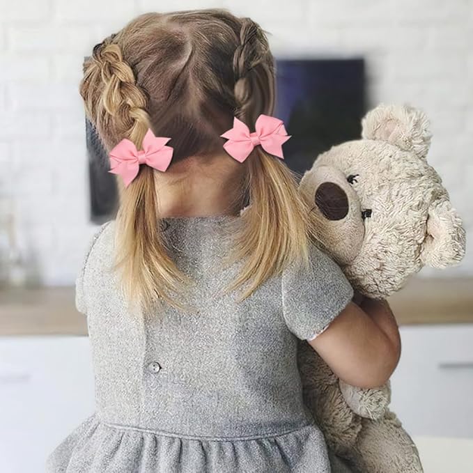 CLLOT Hair Clips, 20Pcs Tiny 2" Baby Hair Bows Fully