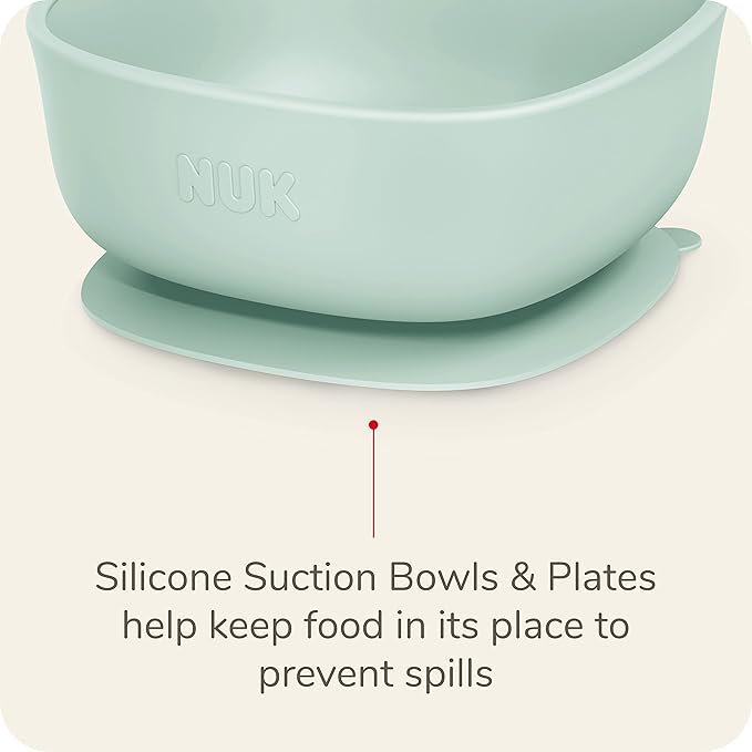 NUK Silicone Baby Spoons, Durable Silicone Material, Easy to Hold & Feed, Dishwasher-Safe, BPA-Free, Pack of 3