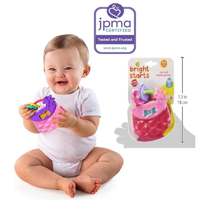 Bright Starts Carry & Teethe Purse Chillable Teether Toy, Ages 3 months +