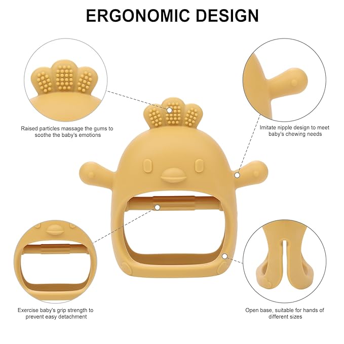 AIXMEET Baby Teething Toys,Silicone Baby Teether for Babies 0-6 Months