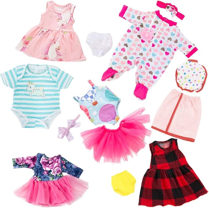 SOTOGO 7 Sets Doll Clothes Outfits Dresses for 14 to 17 Inch 15 Inch 18 Inch