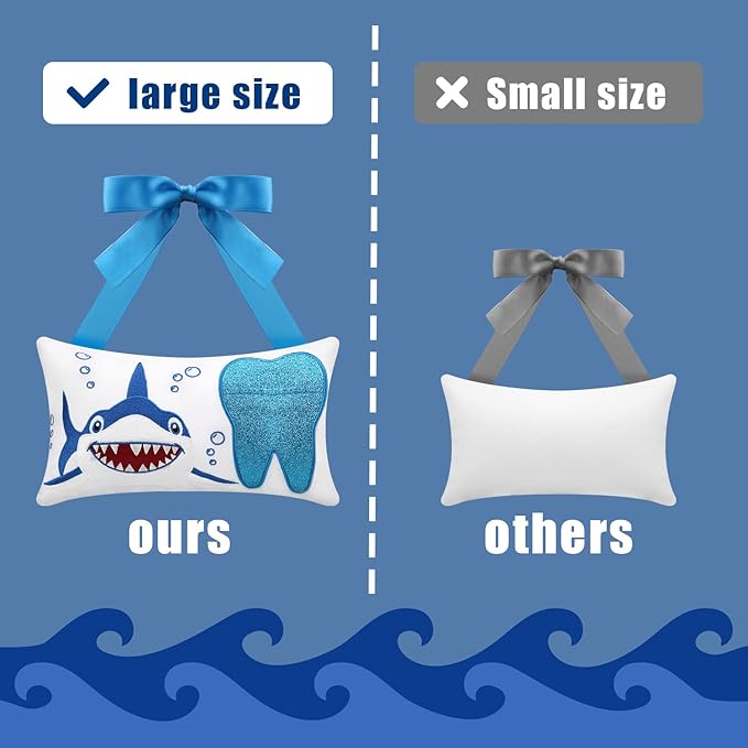 Tooth Fairy Pillow with Pocket for Girls and Boys Kids 8.6 x 4.8 inches