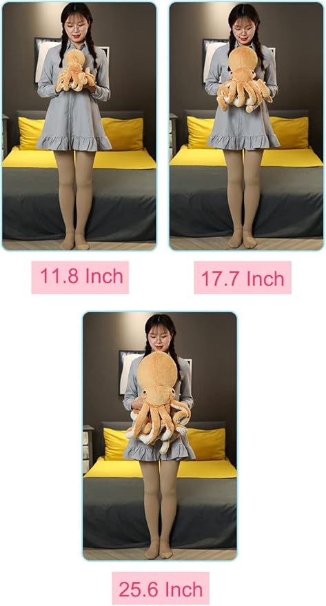 Octopus Stuffed Animals Octopus Plush Doll Toys Octopus Stuffed Toys Gift for Kids and Lovers for Birthday, Christmas (17.7-inch Black)