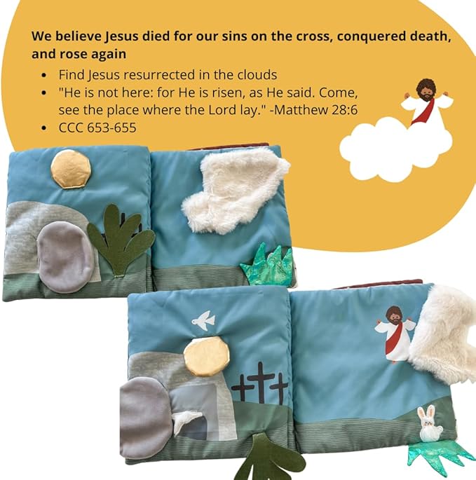"Where is Jesus" Interactive Quiet Book for Young Believers - Discover Catholic Teachings with Engaging Exploration