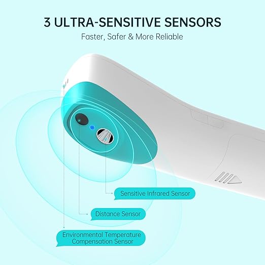 No-Touch Forehead Thermometer, 1s Accurate Reading and 3-Color Indicator 2-in-1 Infrared