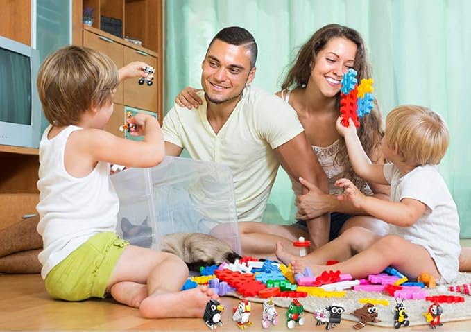 HomeMall Building Blocks Animals 10 in 1 STEM Building Bricks, Animals Toys Learning Set (10 PCS
