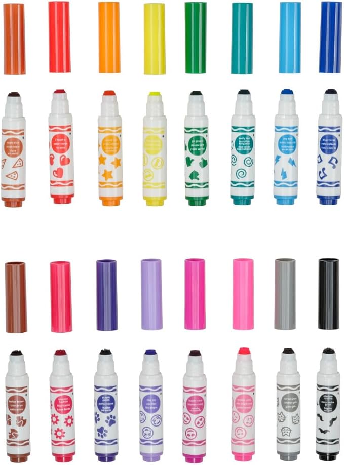 Crayola Emoji Pip Squeaks Washable Markers (16ct), Toddler Mini Stamper Marker Set, Coloring Supplies for Toddlers, Gift for Kids