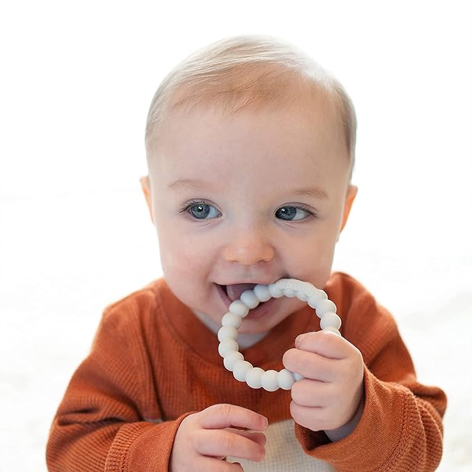 Dr. Brown's Flexees Friends Silicone Teether Purple Octopus Dr. Brown’s Flexees Beaded Teether Rings,100% Silicone Self-Soothe,3 Pack, 3m+