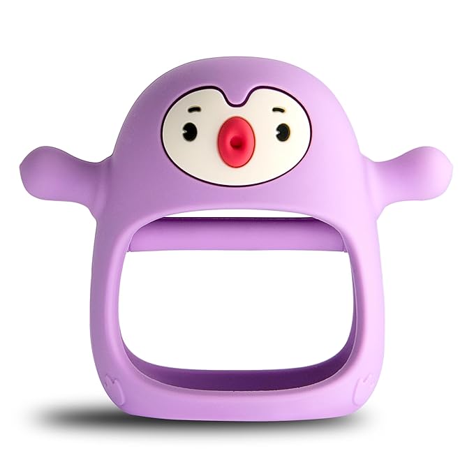 Smily Mia Smily Mia Penguin Teethers, Silicone TeethingToys for Babies 0-6Months 3-6Months, Hand