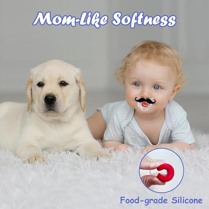 YAPROMO Funny Toddler Orthodontic Lip Pacifiers for Babies, BPA Free Free-3 Pack