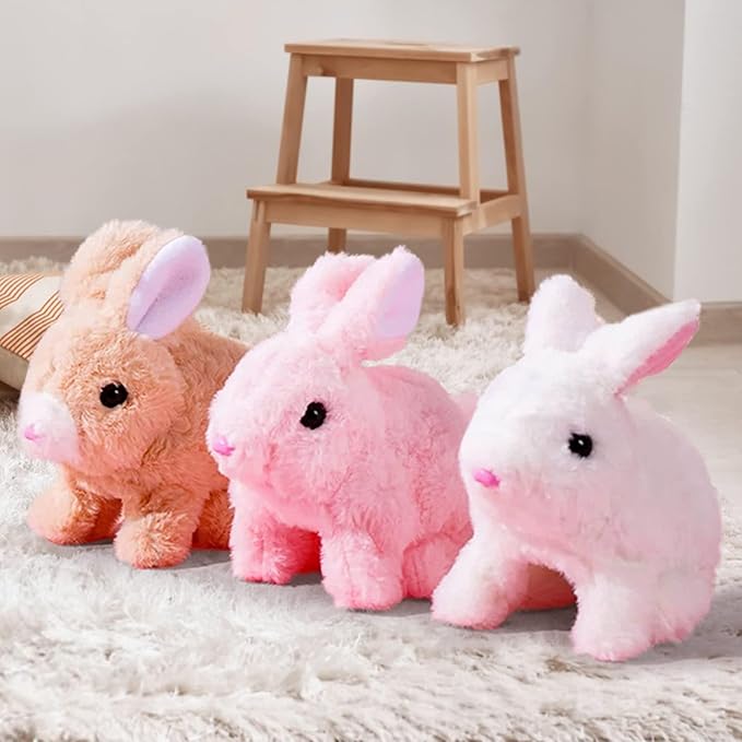 Hopping Bunny Toys for Kids Interactive Electronic Bunny Plush Toy 3-8 Year 7'')
