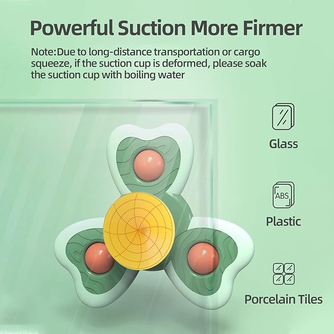 Baby Suction Cup Spinning Tops Toy, Suction Spinner Toys for Babies 1-3(Group B)