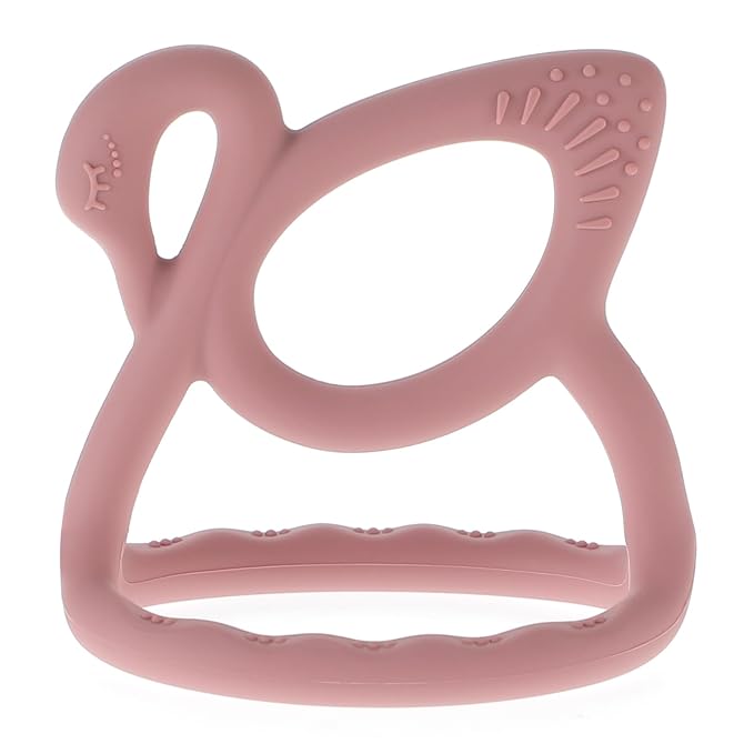 Baby Teething Toy, BPA Free Silicone Swan Shape Teether for Babies 6 Month+ 1 (Power