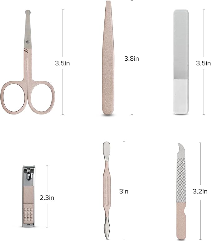 haakaa Baby Nail Clippers, 6-in-1 Baby Nail Care Kit with PU Storage Case, Nail Scissor, Cuticle Pusher, 2 Nail Files, Nail Clipper & Tweezer, Baby Manicure Set for Babies, White