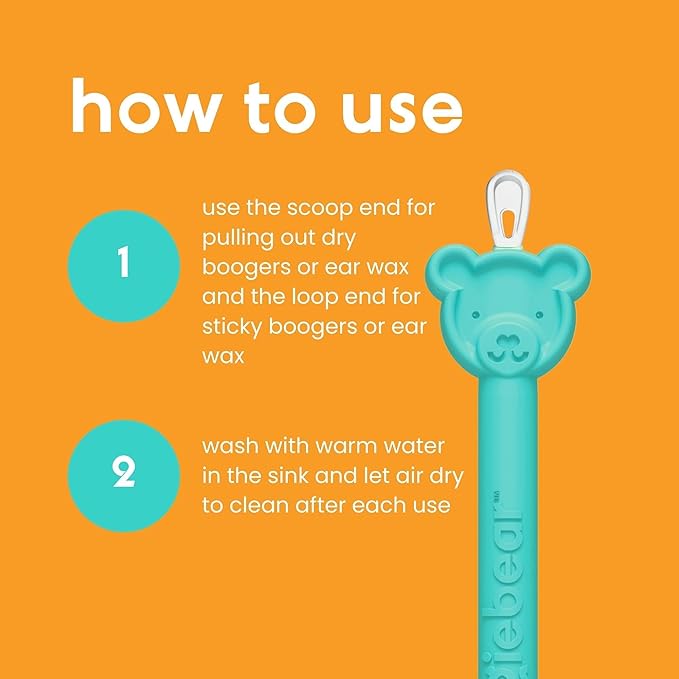 oogiebear: Baby Nose Cleaner & Ear Wax Removal Tool - Safe Booger & Earwax Removal for Newborns, Infants 2 Pack
