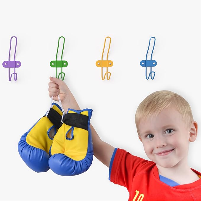 Kids Wall Coat Hooks for Girls and Boys for Jackets Backpacks Robes and Towels - Children Colorful Wall Mounted Hanger Hooks Rack for Nursery Bedroom and Bathroom - Set of 5