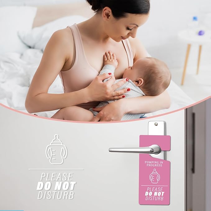 Breast Feeding Door knob Sign - 2 PCS Pumping in