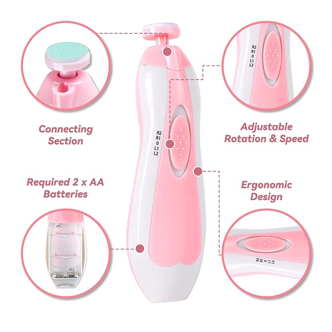 Baby Nail Trimmer Electric,Baby Nail Clippers 6 in 1 Baby