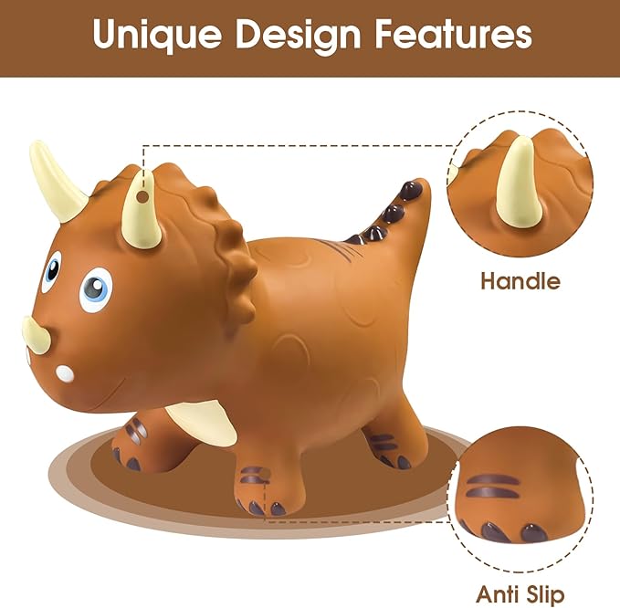 HotMax Dinosaur Bouncy Hopper Toys, Bouncy Horse for Toddlers 18 Months 2 3 4 Year
